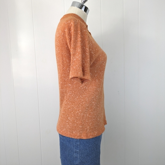 vintage 70's ribbed knit henley t-shirt - Picture 8 of 10